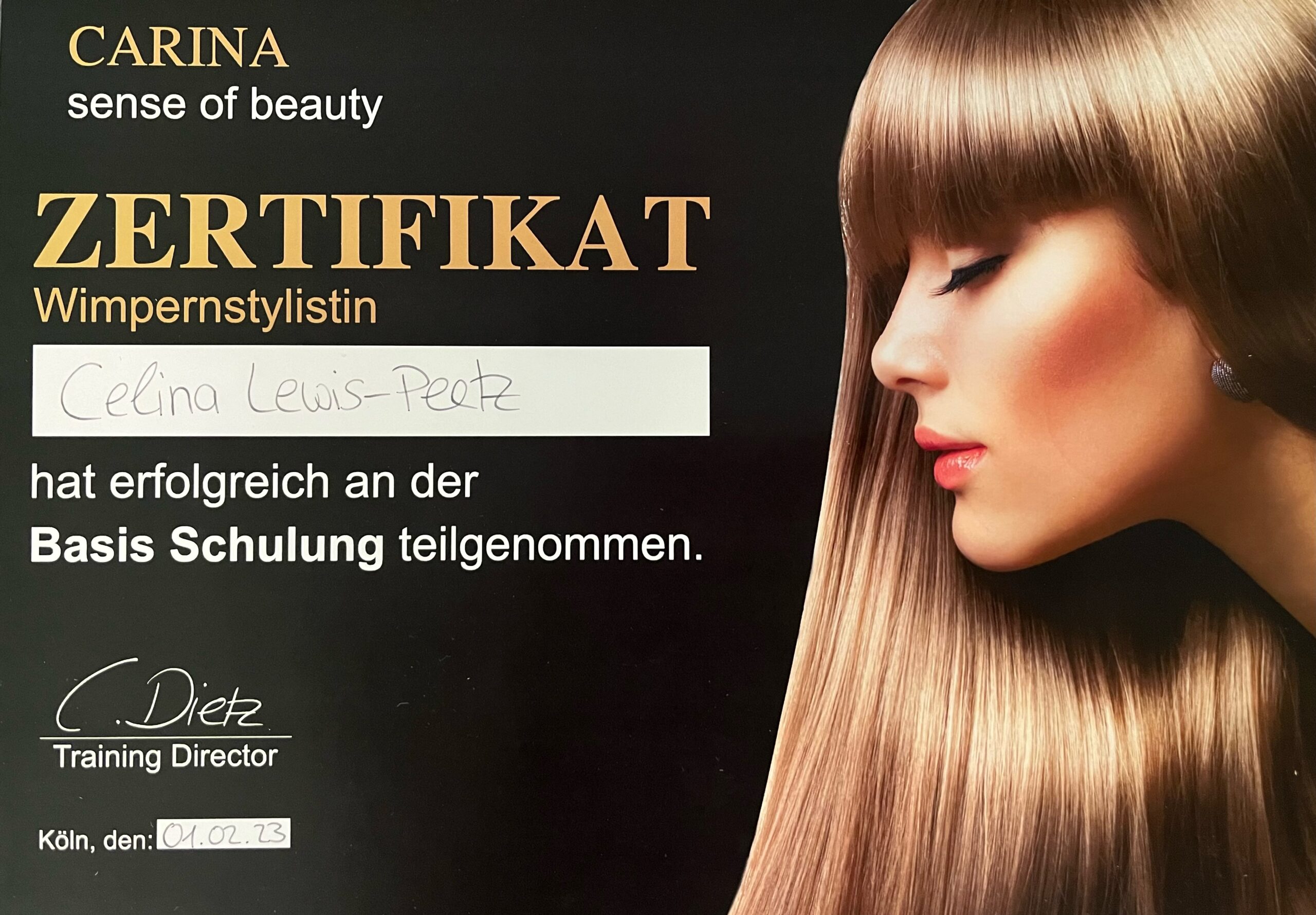 Zertifikat Wimpernstylistin -Lewis Lashes Cosmetic Lounge